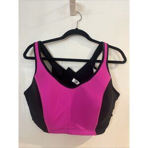B Active Pink Black ColorBlock Sports Bra 44DDD Sports Bra Pickleball Athletic